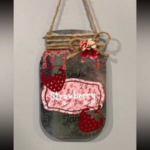 Rustic Strawberry Jam Wall Art Decor